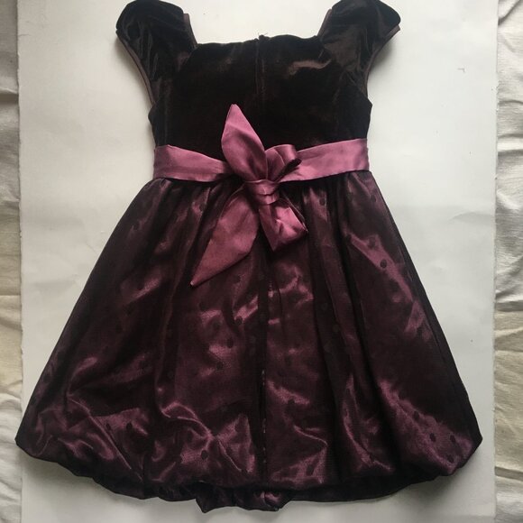 Peachy Kids Girls Dress Size 4 Velvet Top Ruffle Shimmer Bottom Tie-Back Rose - Picture 12 of 15